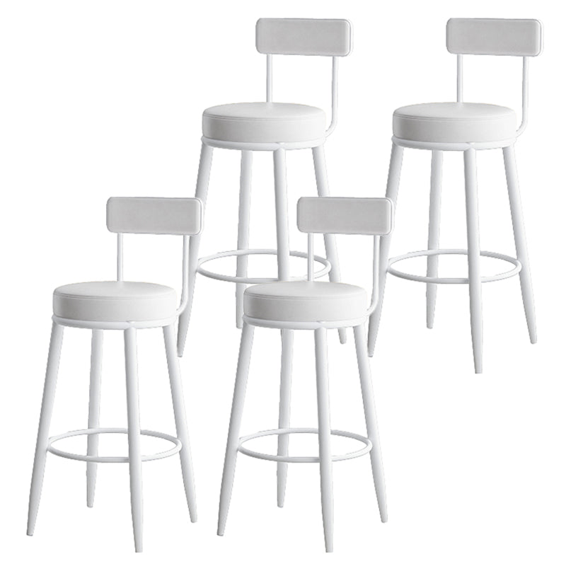 Faux Leather Armless Counter Stool Glam Style Low Back Bar Stool for Indoor White 4 Piece Set Clearhalo 'Bar Furniture' 'Bar Stools' 'bar_stools' 'furn' 'furn_bar_stools' 'Furniture' 'Kitchen & Dining Furniture' 6318462