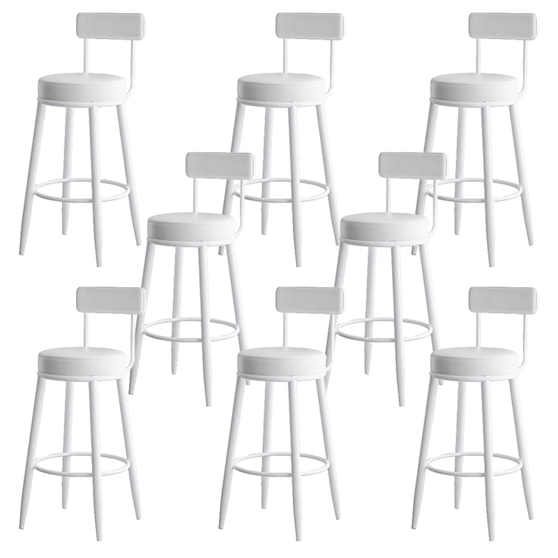 Faux Leather Armless Counter Stool Glam Style Low Back Bar Stool for Indoor White 8 Piece Set Clearhalo 'Bar Furniture' 'Bar Stools' 'bar_stools' 'furn' 'furn_bar_stools' 'Furniture' 'Kitchen & Dining Furniture' 6318465