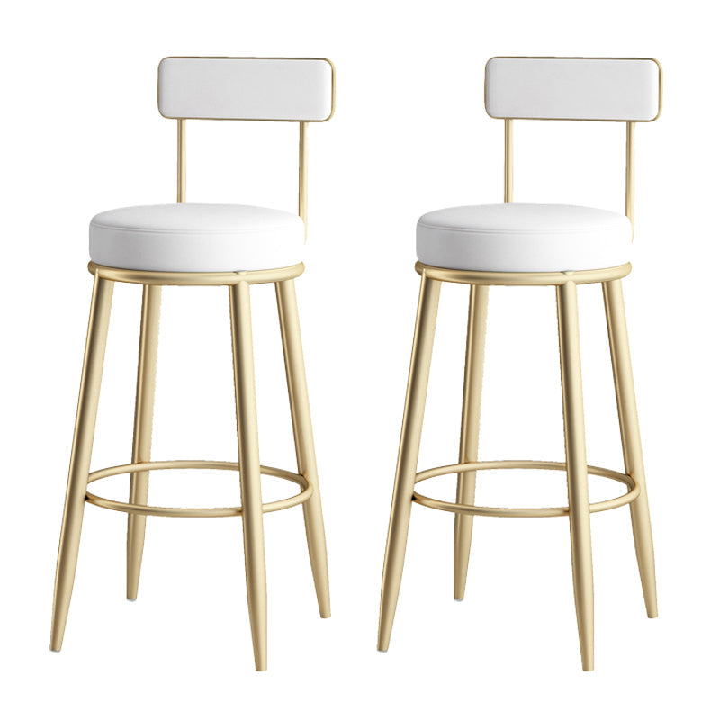 Faux Leather Armless Counter Stool Glam Style Low Back Bar Stool for Indoor Gold 2 Piece Set Clearhalo 'Bar Furniture' 'Bar Stools' 'bar_stools' 'furn' 'furn_bar_stools' 'Furniture' 'Kitchen & Dining Furniture' 6318469