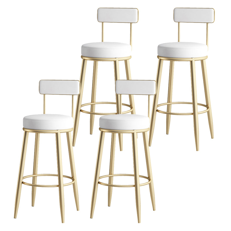 Faux Leather Armless Counter Stool Glam Style Low Back Bar Stool for Indoor Gold 4 Piece Set Clearhalo 'Bar Furniture' 'Bar Stools' 'bar_stools' 'furn' 'furn_bar_stools' 'Furniture' 'Kitchen & Dining Furniture' 6318471