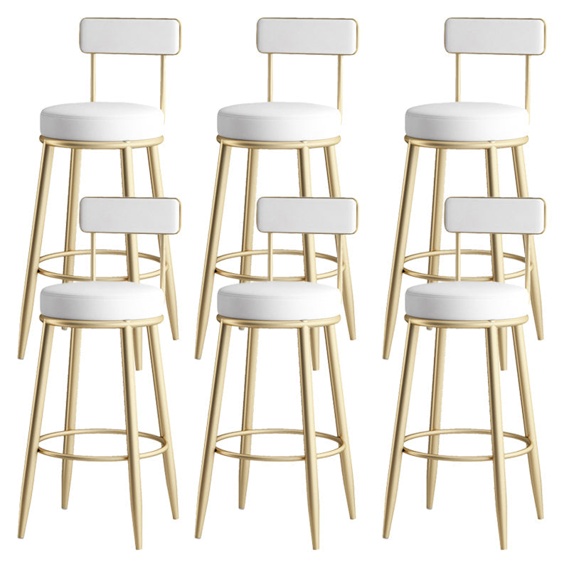 Faux Leather Armless Counter Stool Glam Style Low Back Bar Stool for Indoor Gold 6 Piece Set Clearhalo 'Bar Furniture' 'Bar Stools' 'bar_stools' 'furn' 'furn_bar_stools' 'Furniture' 'Kitchen & Dining Furniture' 6318472
