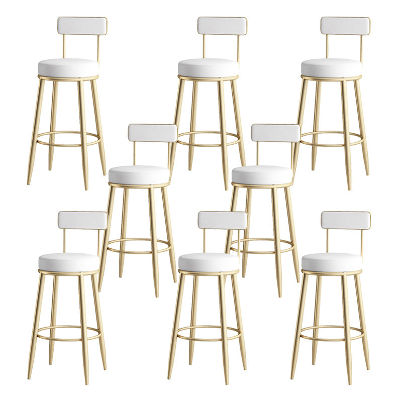 Faux Leather Armless Counter Stool Glam Style Low Back Bar Stool for Indoor Gold 8 Piece Set Clearhalo 'Bar Furniture' 'Bar Stools' 'bar_stools' 'furn' 'furn_bar_stools' 'Furniture' 'Kitchen & Dining Furniture' 6318473