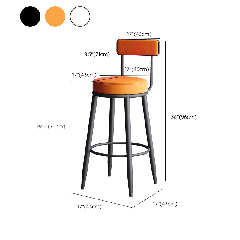 Faux Leather Armless Counter Stool Glam Style Low Back Bar Stool for Indoor Clearhalo 'Bar Furniture' 'Bar Stools' 'bar_stools' 'furn' 'furn_bar_stools' 'Furniture' 'Kitchen & Dining Furniture' 6318474