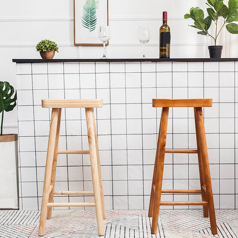 Industrial Solid Wood Counter Stool Saddle Seat Backless Bar Stool Clearhalo 'Bar Furniture' 'Bar Stools' 'bar_stools' 'furn' 'furn_bar_stools' 'Furniture' 'Kitchen & Dining Furniture' 6318475