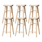 Industrial Solid Wood Counter Stool Saddle Seat Backless Bar Stool Wood 6 Piece Set Clearhalo 'Bar Furniture' 'Bar Stools' 'bar_stools' 'furn' 'furn_bar_stools' 'Furniture' 'Kitchen & Dining Furniture' 6318479