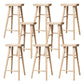 Industrial Solid Wood Counter Stool Saddle Seat Backless Bar Stool Wood 8 Piece Set Clearhalo 'Bar Furniture' 'Bar Stools' 'bar_stools' 'furn' 'furn_bar_stools' 'Furniture' 'Kitchen & Dining Furniture' 6318481