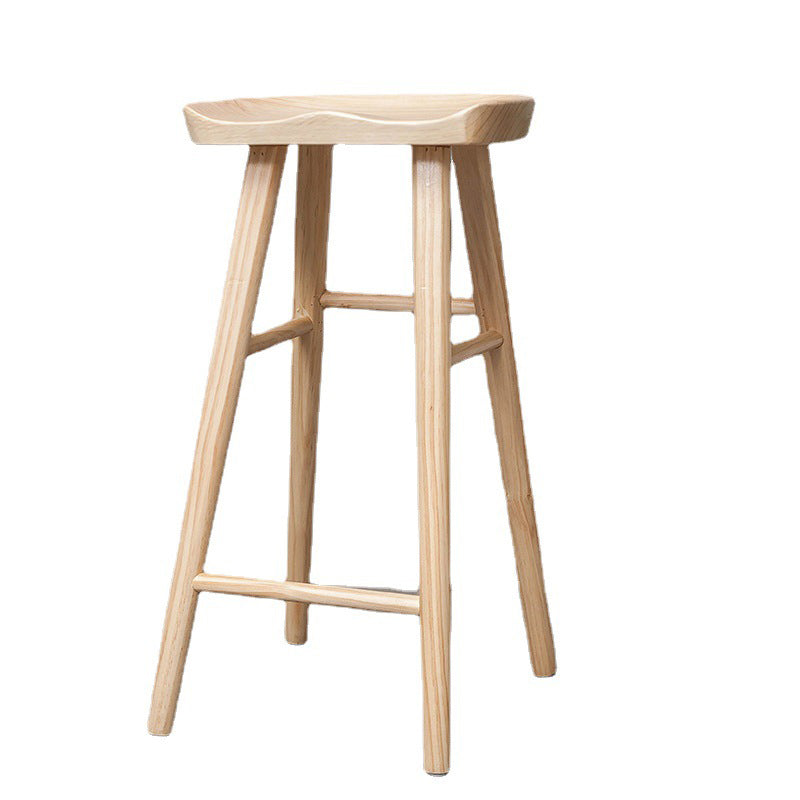 Industrial Solid Wood Counter Stool Saddle Seat Backless Bar Stool Clearhalo 'Bar Furniture' 'Bar Stools' 'bar_stools' 'furn' 'furn_bar_stools' 'Furniture' 'Kitchen & Dining Furniture' 6318483