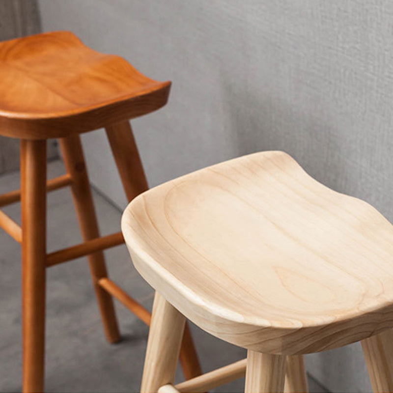 Industrial Solid Wood Counter Stool Saddle Seat Backless Bar Stool Clearhalo 'Bar Furniture' 'Bar Stools' 'bar_stools' 'furn' 'furn_bar_stools' 'Furniture' 'Kitchen & Dining Furniture' 6318485