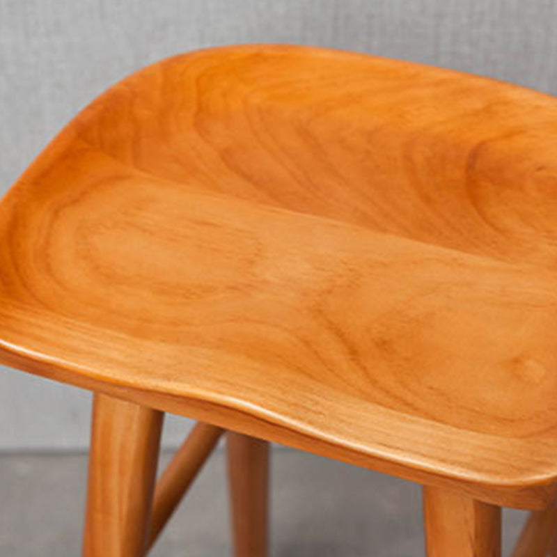 Industrial Solid Wood Counter Stool Saddle Seat Backless Bar Stool Clearhalo 'Bar Furniture' 'Bar Stools' 'bar_stools' 'furn' 'furn_bar_stools' 'Furniture' 'Kitchen & Dining Furniture' 6318487