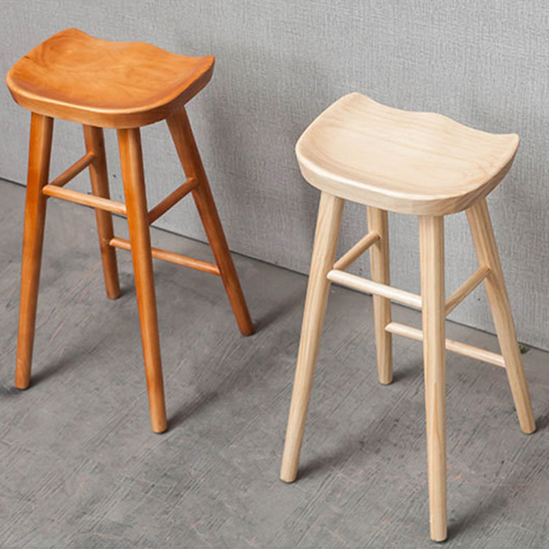 Industrial Solid Wood Counter Stool Saddle Seat Backless Bar Stool Clearhalo 'Bar Furniture' 'Bar Stools' 'bar_stools' 'furn' 'furn_bar_stools' 'Furniture' 'Kitchen & Dining Furniture' 6318490