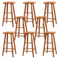 Industrial Solid Wood Counter Stool Saddle Seat Backless Bar Stool Brown 8 Piece Set Clearhalo 'Bar Furniture' 'Bar Stools' 'bar_stools' 'furn' 'furn_bar_stools' 'Furniture' 'Kitchen & Dining Furniture' 6318491