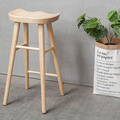 Industrial Solid Wood Counter Stool Saddle Seat Backless Bar Stool Wood 1 Piece Clearhalo 'Bar Furniture' 'Bar Stools' 'bar_stools' 'furn' 'furn_bar_stools' 'Furniture' 'Kitchen & Dining Furniture' 6318493