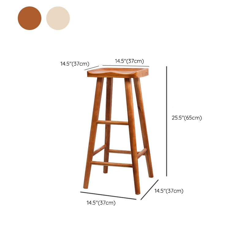 Industrial Solid Wood Counter Stool Saddle Seat Backless Bar Stool Clearhalo 'Bar Furniture' 'Bar Stools' 'bar_stools' 'furn' 'furn_bar_stools' 'Furniture' 'Kitchen & Dining Furniture' 6318495