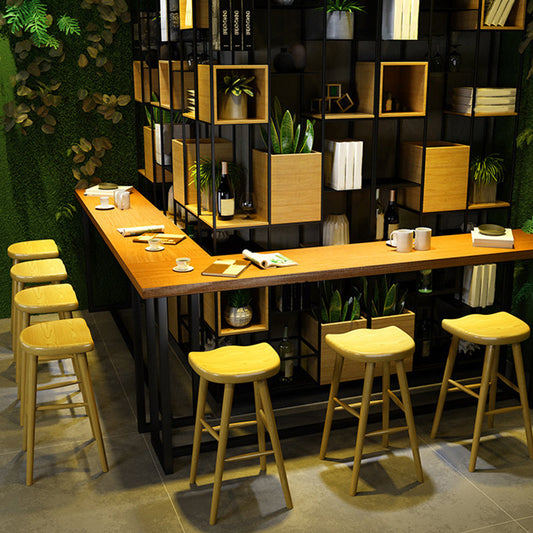 Sgabelli da barra da banco in legno industriale sgabello da poggiapiedi per interno