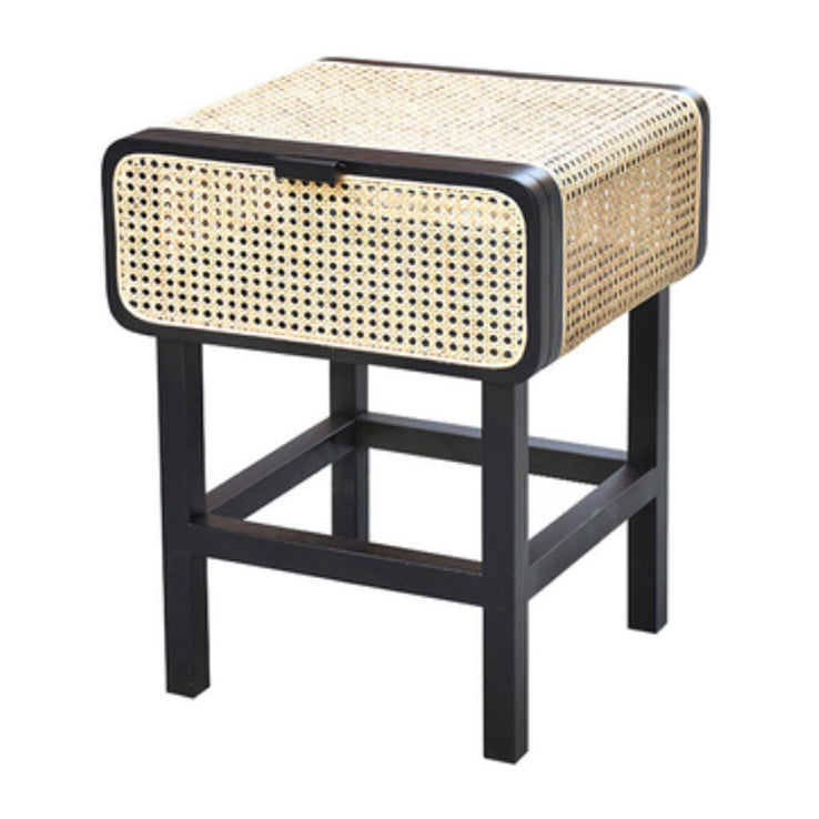 Tavolo da notte rattan moderno comodino minimalista con gambe