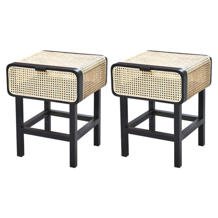 Tavolo da notte rattan moderno comodino minimalista con gambe
