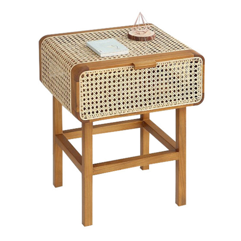 Tavolo da notte rattan moderno comodino minimalista con gambe