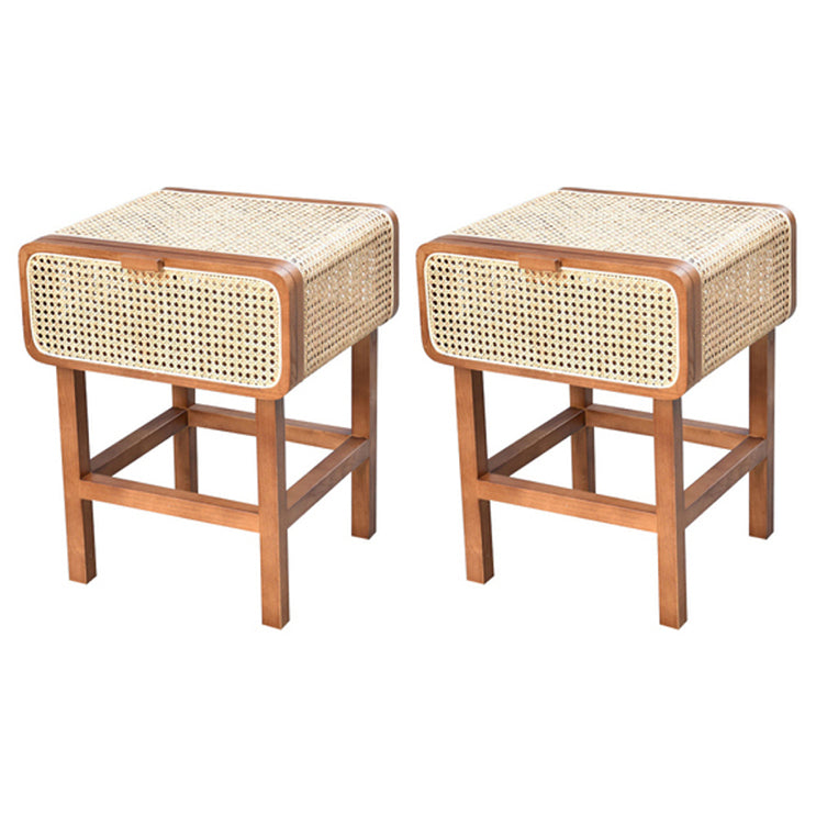 Tavolo da notte rattan moderno comodino minimalista con gambe