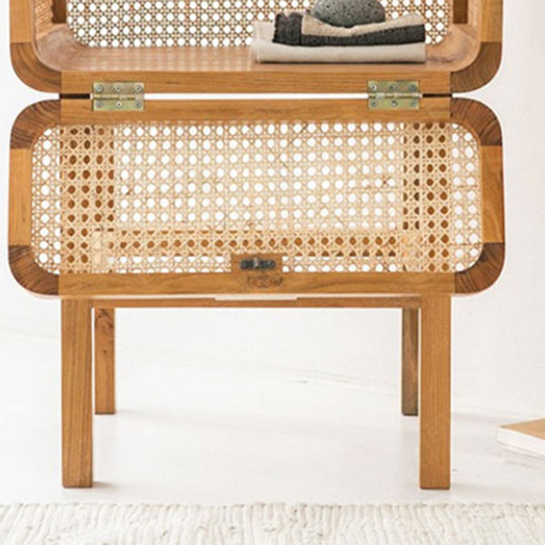 Tavolo da notte rattan moderno comodino minimalista con gambe