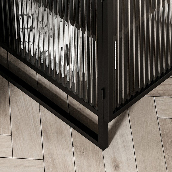 Glass and Metal Bedside Cabinet Modern Minimalist Bedside Table with Legs Clearhalo 'Bedroom Furniture' 'furn' 'furn_night_stand' 'Furniture' 'night_stand' 'Nightstands' 6318643