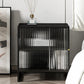 Glass and Metal Bedside Cabinet Modern Minimalist Bedside Table with Legs Clearhalo 'Bedroom Furniture' 'furn' 'furn_night_stand' 'Furniture' 'night_stand' 'Nightstands' 6318647