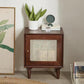 Rattan Bedside Table Modern Minimalist Night Table with Legs Nut-Brown 1 Piece Drawer Not Included Clearhalo 'Bedroom Furniture' 'furn' 'furn_night_stand' 'Furniture' 'night_stand' 'Nightstands' 6318656