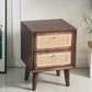 Rattan Bedside Table Modern Minimalist Night Table with Legs Nut-Brown 1 Piece 2 Clearhalo 'Bedroom Furniture' 'furn' 'furn_night_stand' 'Furniture' 'night_stand' 'Nightstands' 6318658