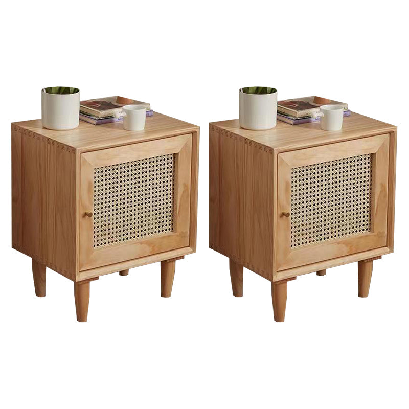 Rattan Bedside Table Modern Minimalist Night Table with Legs Natural 2 Piece Set Drawer Not Included Clearhalo 'Bedroom Furniture' 'furn' 'furn_night_stand' 'Furniture' 'night_stand' 'Nightstands' 6318664