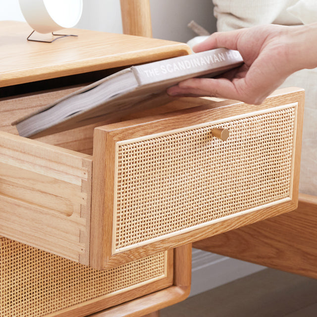 Rattan Bedside Table Modern Minimalist Night Table with Legs Clearhalo 'Bedroom Furniture' 'furn' 'furn_night_stand' 'Furniture' 'night_stand' 'Nightstands' 6318667