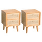 Rattan Bedside Table Modern Minimalist Night Table with Legs Cherry 2 Piece Set 2 Clearhalo 'Bedroom Furniture' 'furn' 'furn_night_stand' 'Furniture' 'night_stand' 'Nightstands' 6318670