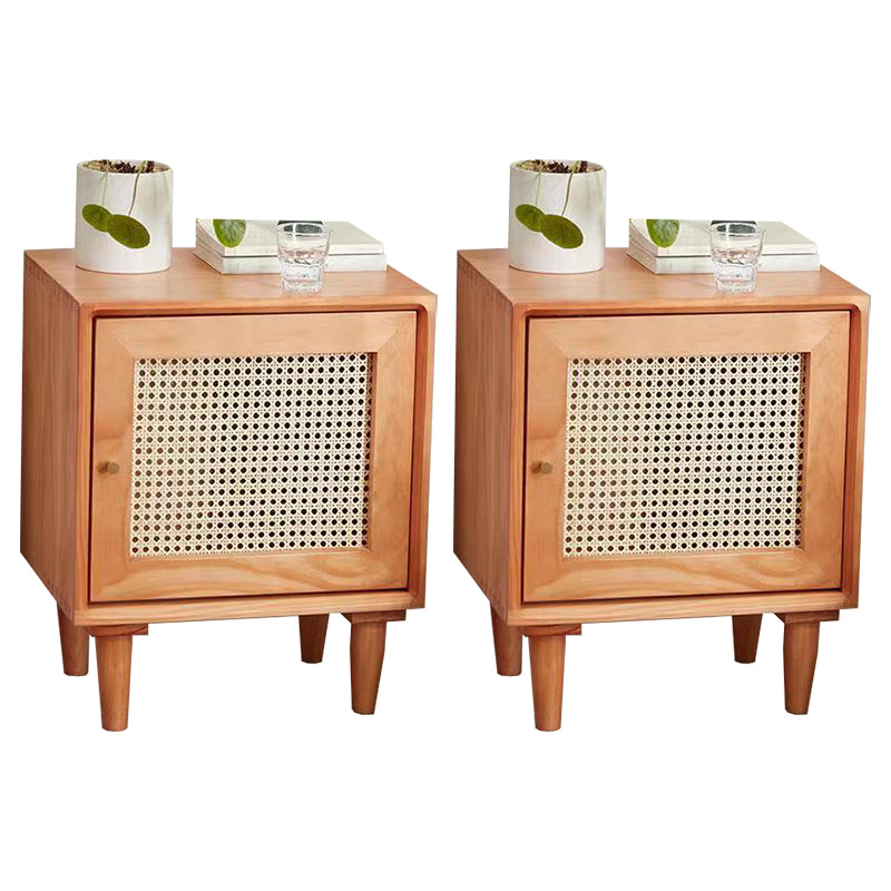 Rattan Bedside Table Modern Minimalist Night Table with Legs Cherry 2 Piece Set Drawer Not Included Clearhalo 'Bedroom Furniture' 'furn' 'furn_night_stand' 'Furniture' 'night_stand' 'Nightstands' 6318672