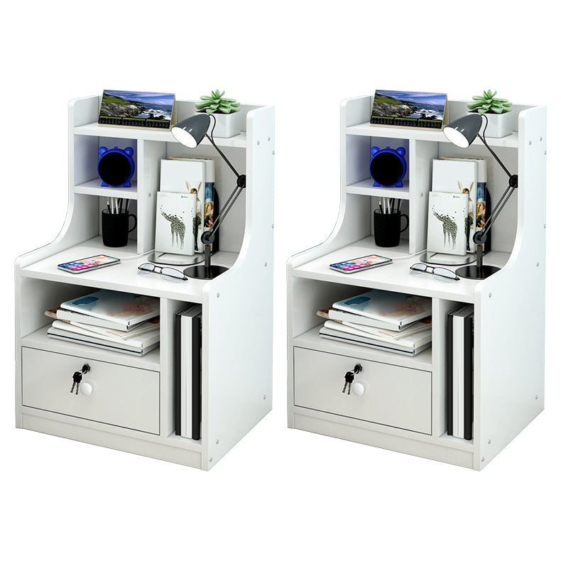 Table de nuit en bois Table de chevet minimaliste de style moderne avec tiroirs