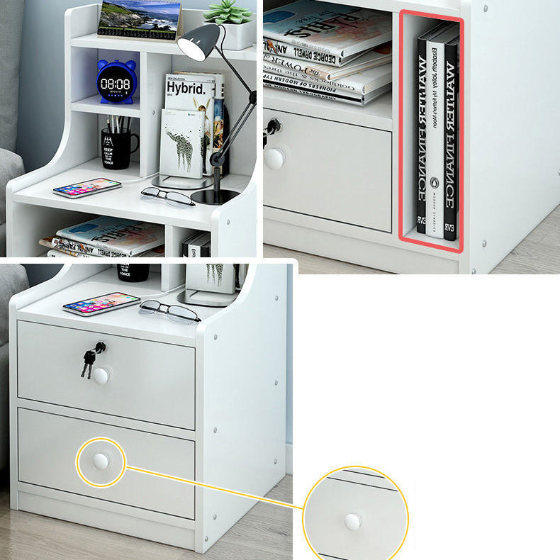 Table de nuit en bois Table de chevet minimaliste de style moderne avec tiroirs