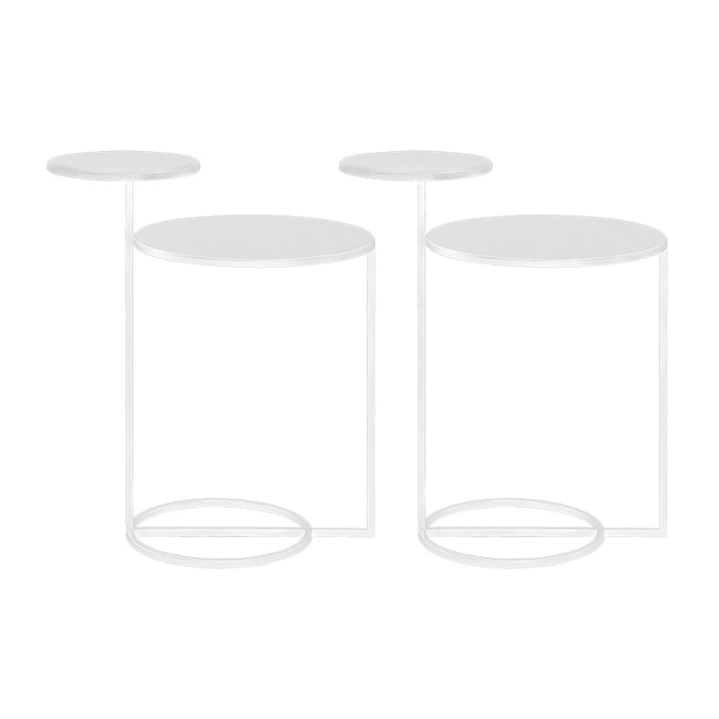 Tavolo di accento metallico comodino tavolo da notte contemporanea in bianco/nero