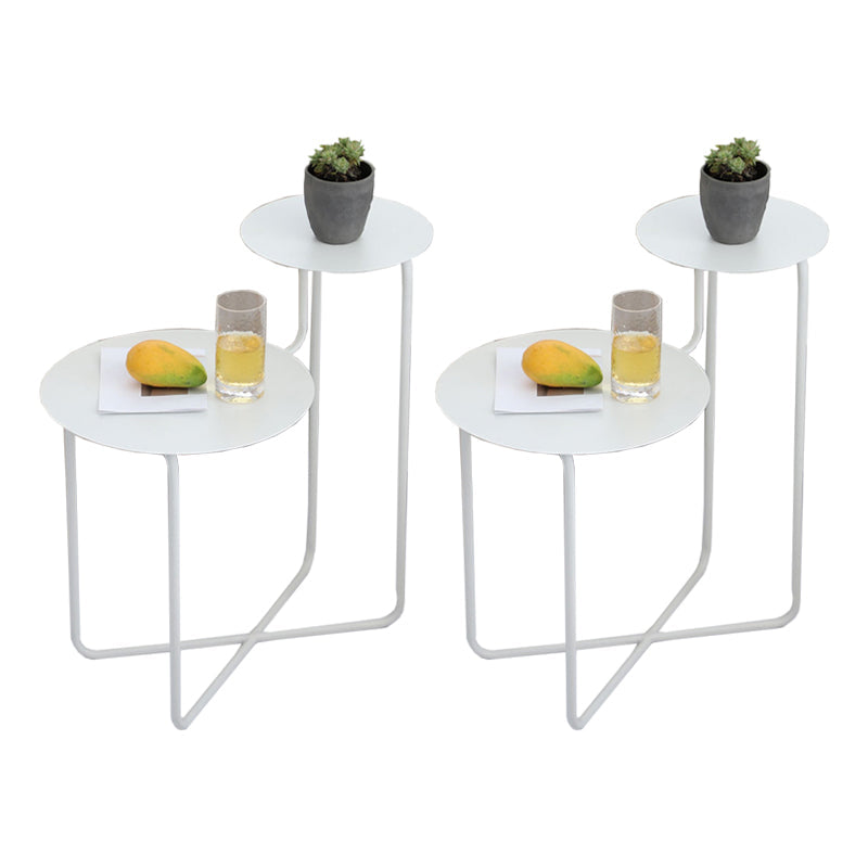 Tavolo di accento metallico comodino tavolo da notte contemporanea in bianco/nero