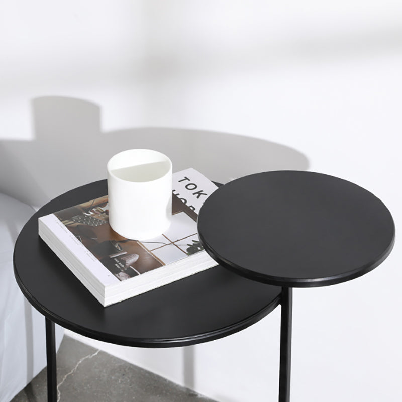 Tavolo di accento metallico comodino tavolo da notte contemporanea in bianco/nero