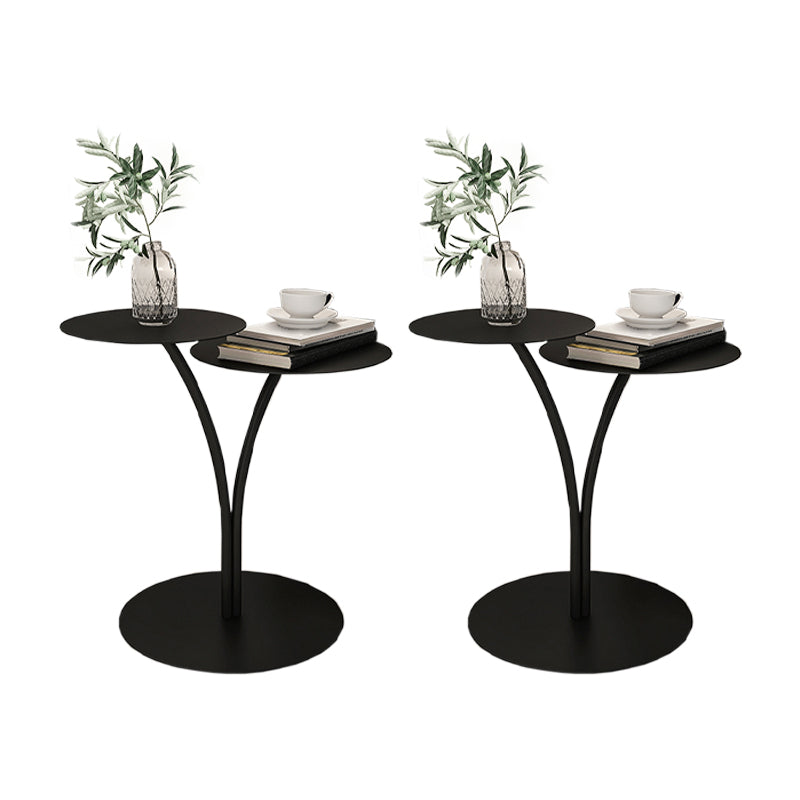 Tavolo di accento metallico comodino tavolo da notte contemporanea in bianco/nero