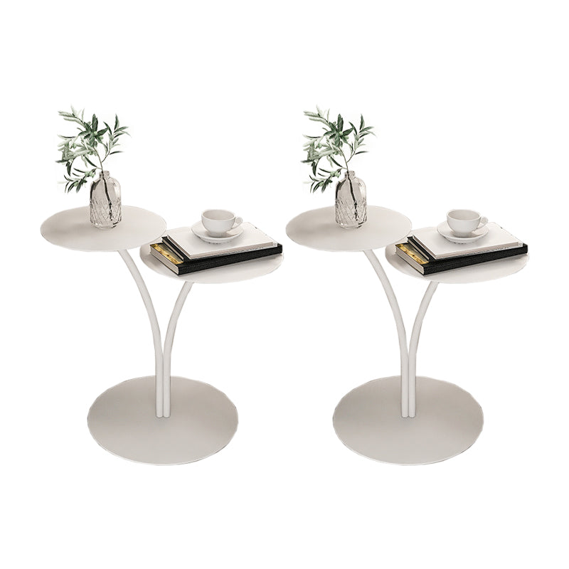 Tavolo di accento metallico comodino tavolo da notte contemporanea in bianco/nero