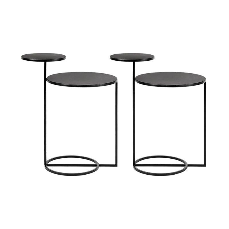 Tavolo di accento metallico comodino tavolo da notte contemporanea in bianco/nero