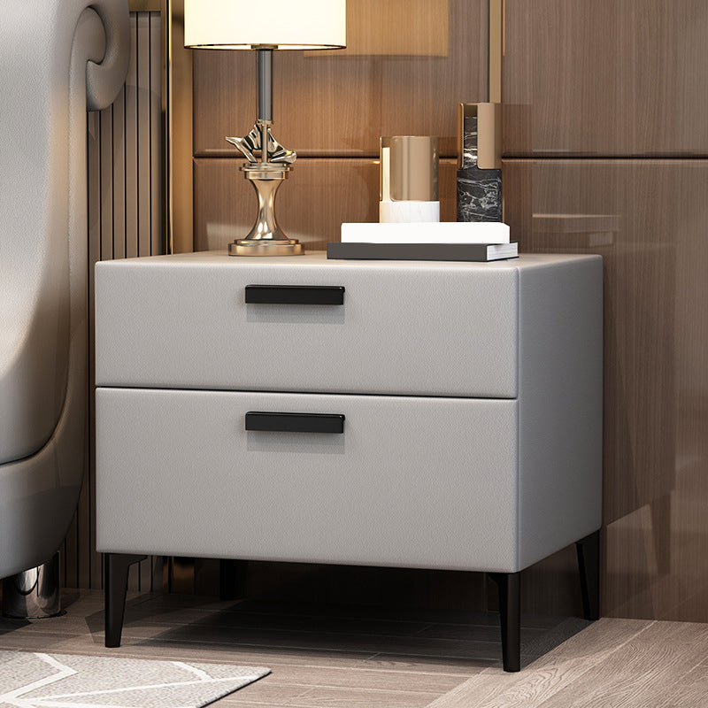 Mesa moderna de la noche de madera maciza Mesa de mesa con 2 cajones