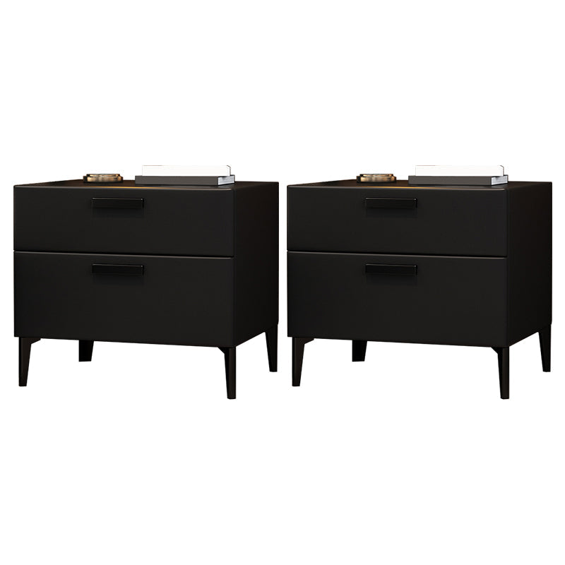 Mesa moderna de la noche de madera maciza Mesa de mesa con 2 cajones