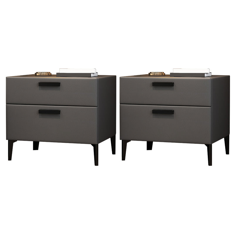 Mesa moderna de la noche de madera maciza Mesa de mesa con 2 cajones