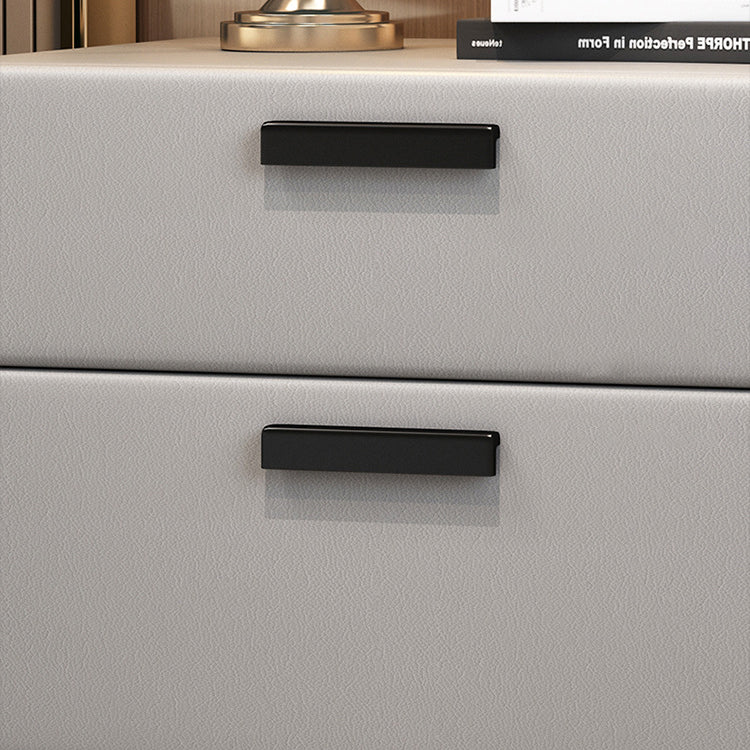 Mesa moderna de la noche de madera maciza Mesa de mesa con 2 cajones