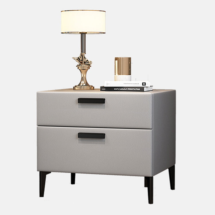 Mesa moderna de la noche de madera maciza Mesa de mesa con 2 cajones