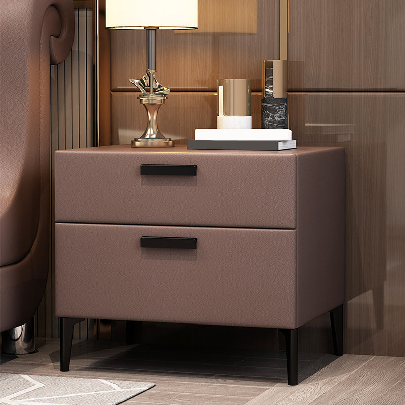 Mesa moderna de la noche de madera maciza Mesa de mesa con 2 cajones