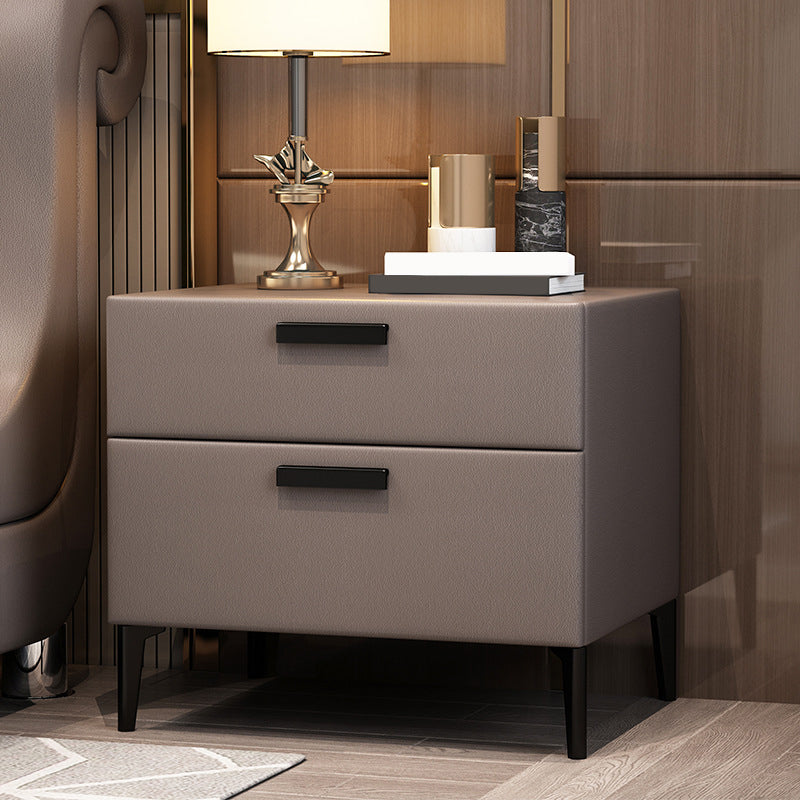 Mesa moderna de la noche de madera maciza Mesa de mesa con 2 cajones