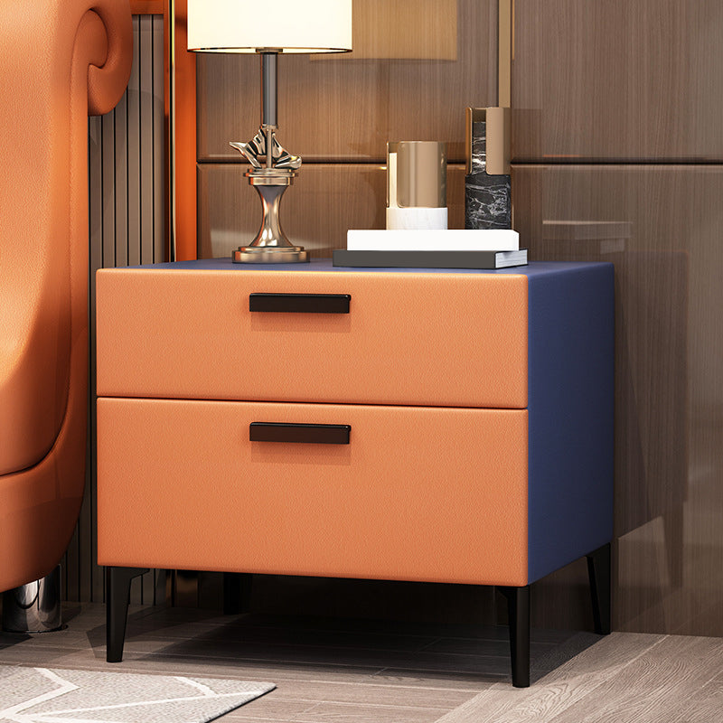 Mesa moderna de la noche de madera maciza Mesa de mesa con 2 cajones