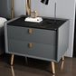 Modern Bedside Night Table Stone Top Nightstand with 2-drawers Dark Gray 1 Piece Clearhalo 'Bedroom Furniture' 'furn' 'furn_night_stand' 'Furniture' 'night_stand' 'Nightstands' 6318862
