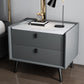 Modern Bedside Night Table Stone Top Nightstand with 2-drawers Light Gray 1 Piece Clearhalo 'Bedroom Furniture' 'furn' 'furn_night_stand' 'Furniture' 'night_stand' 'Nightstands' 6318864