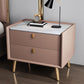 Modern Bedside Night Table Stone Top Nightstand with 2-drawers Pink 1 Piece Clearhalo 'Bedroom Furniture' 'furn' 'furn_night_stand' 'Furniture' 'night_stand' 'Nightstands' 6318868